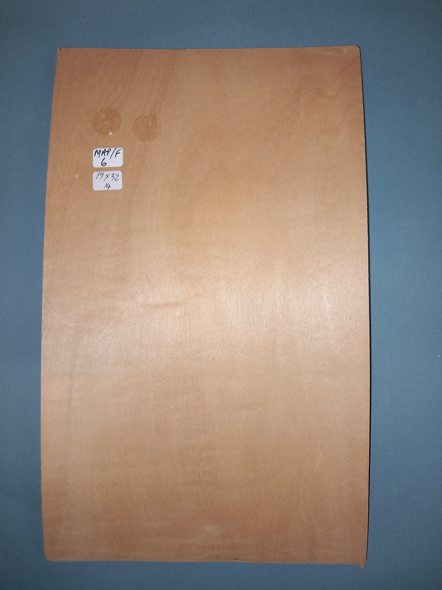 CONSECUTIVE SHEETS OF FIGURED MAPLE VENEER 19 X 32 CM