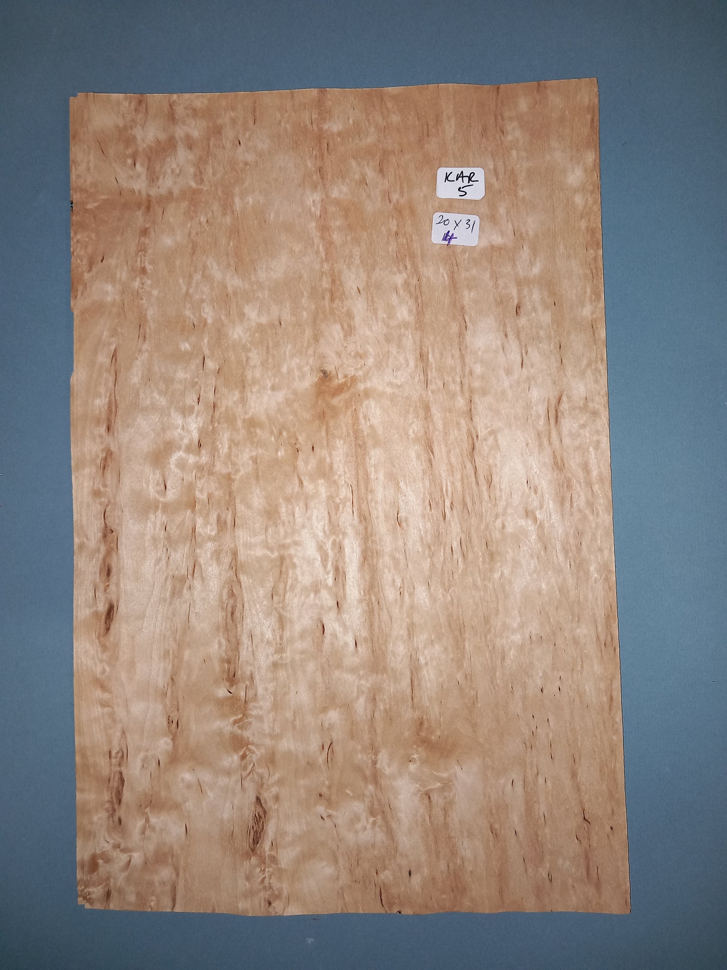 CONSECUTIVE SHEETS OF KARELIAN BIRCH VENEER 20 X 31 CM