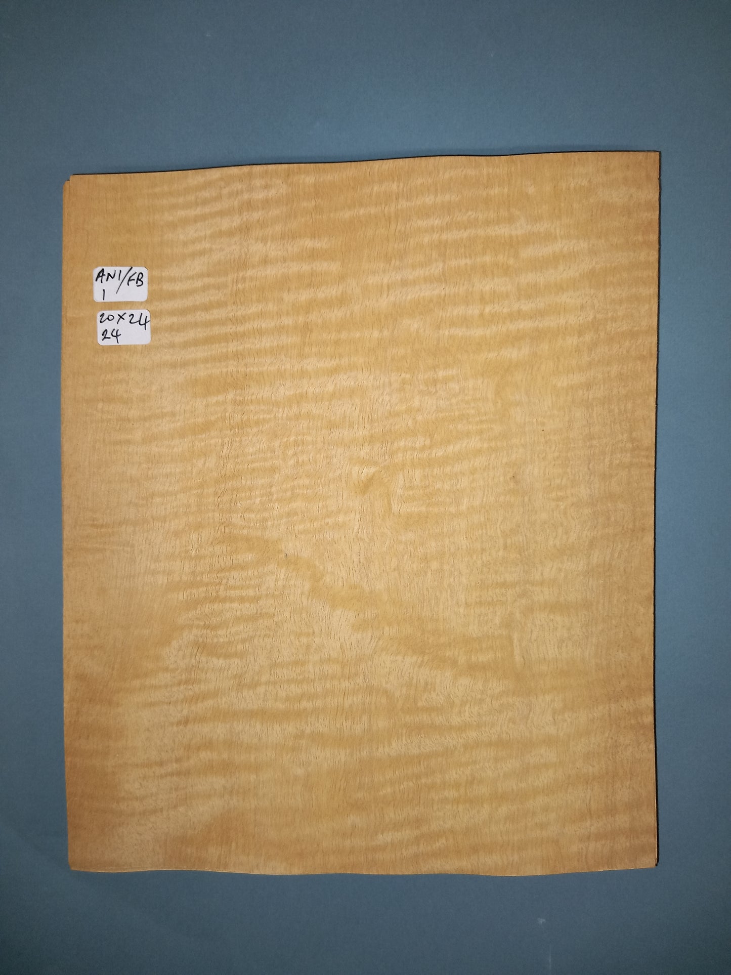 CONSECUTIVE SHEETS OF ANIGRE FIDDLEBACK VENEER 20 X 24 CM