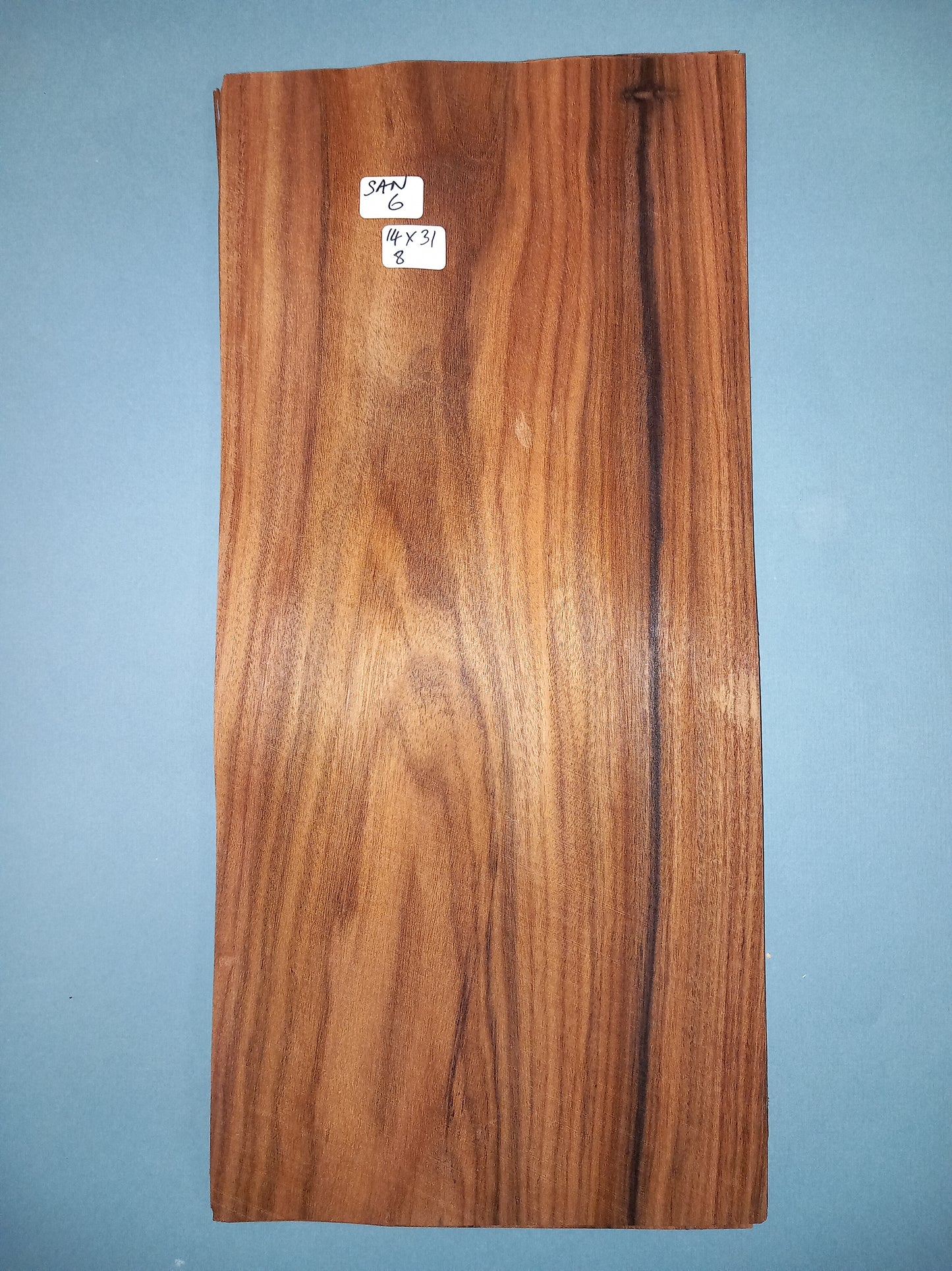 CONSECUTIVE SHEETS OF SANTOS ROSEWOOD VENEER 14 X 31 CM