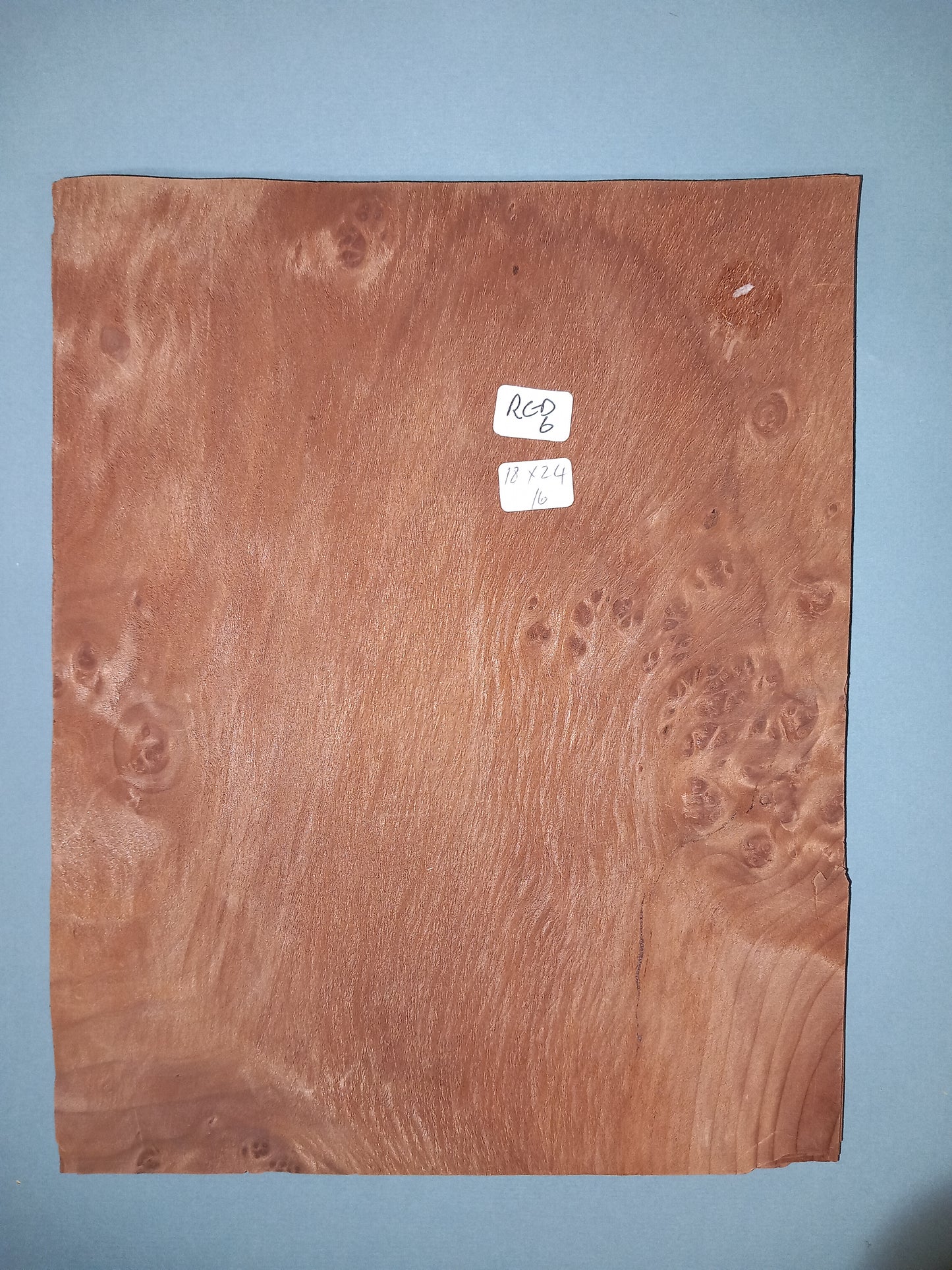 CONSECUTIVE SHEETS OF REDWOOD BURR VENEER 18 X 24 CM