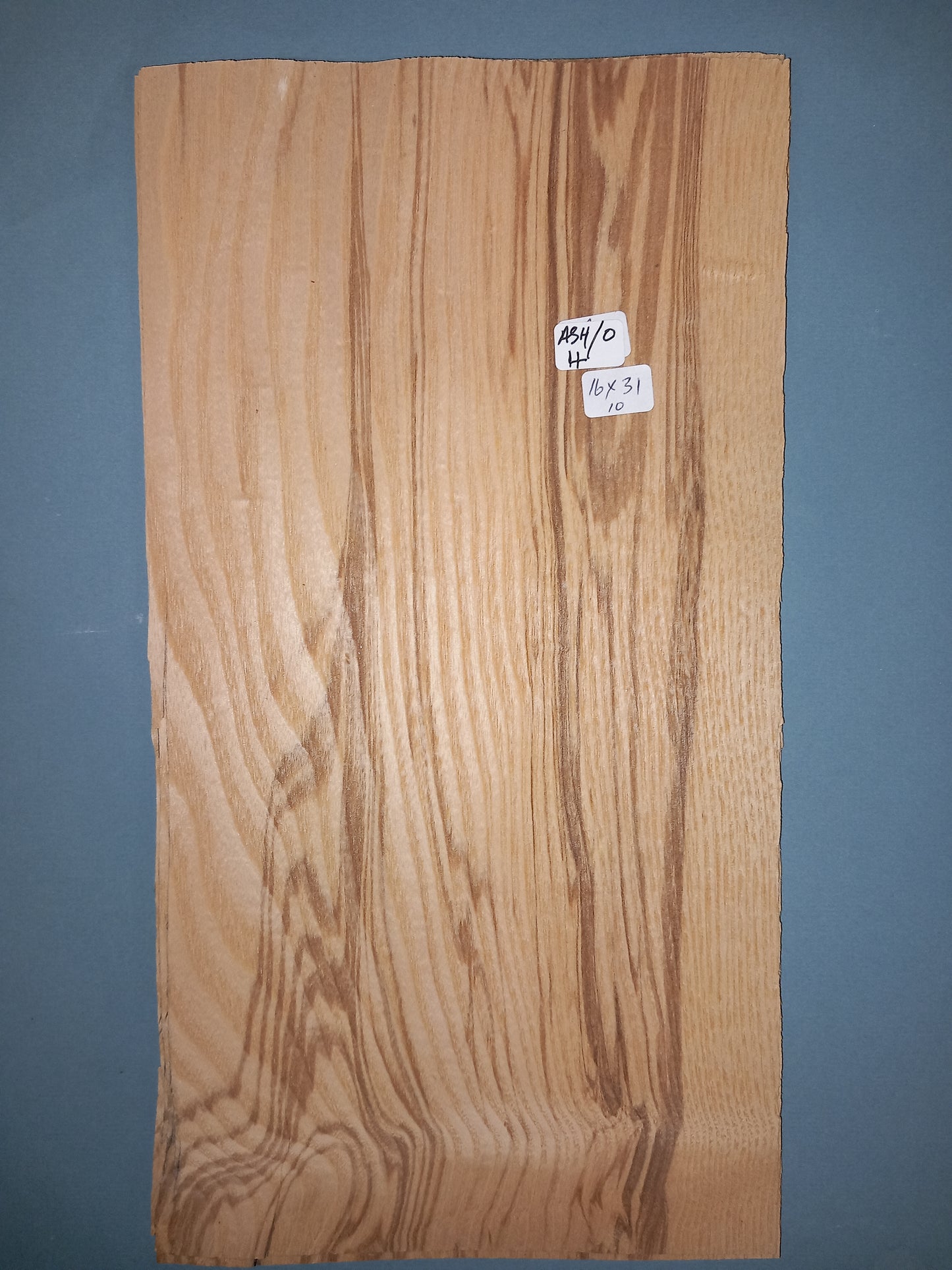 CONSECUTIVE SHEETS OF OLIVE ASH VENEER 16 X 31 CM
