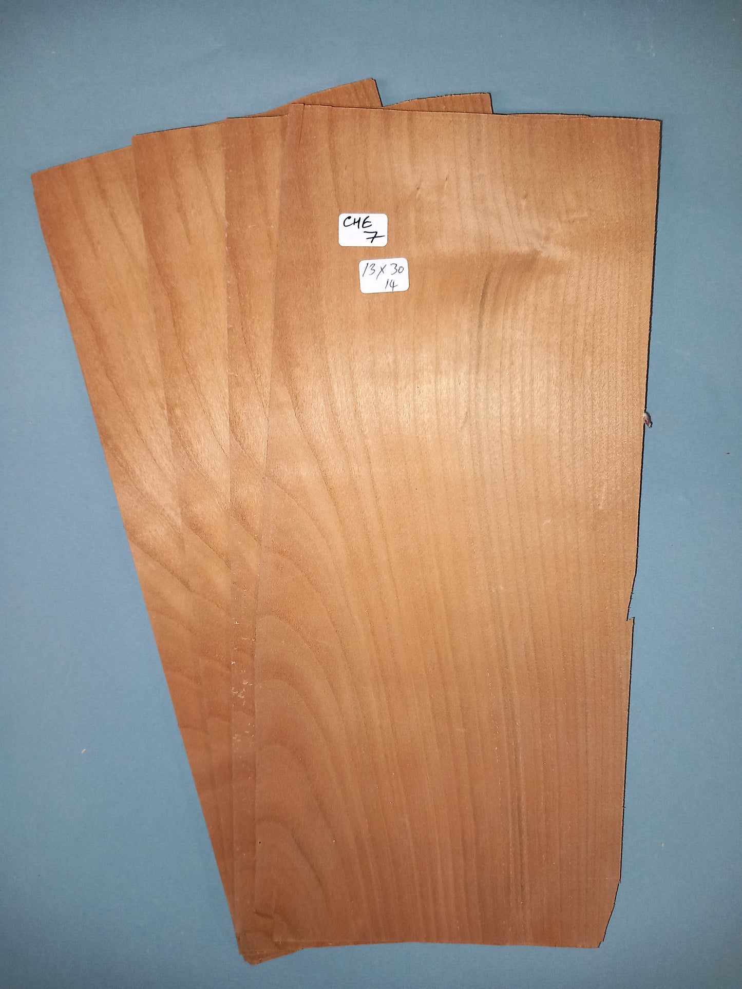 4 CONSECUTIVE SHEETS OF CHERRY VENEER 13 X 30 CM