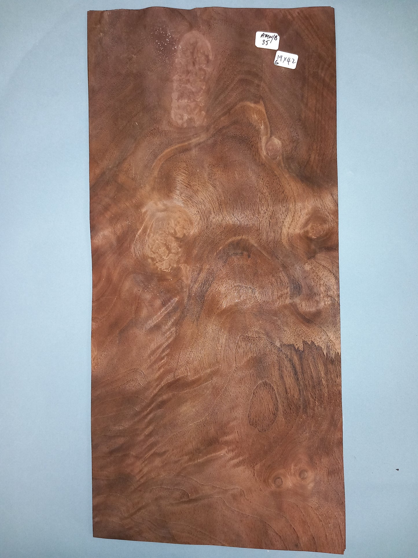 CONSECUTIVE SHEETS OF AMERICAN WALNUT BURR VENEER 19 X 42 CM