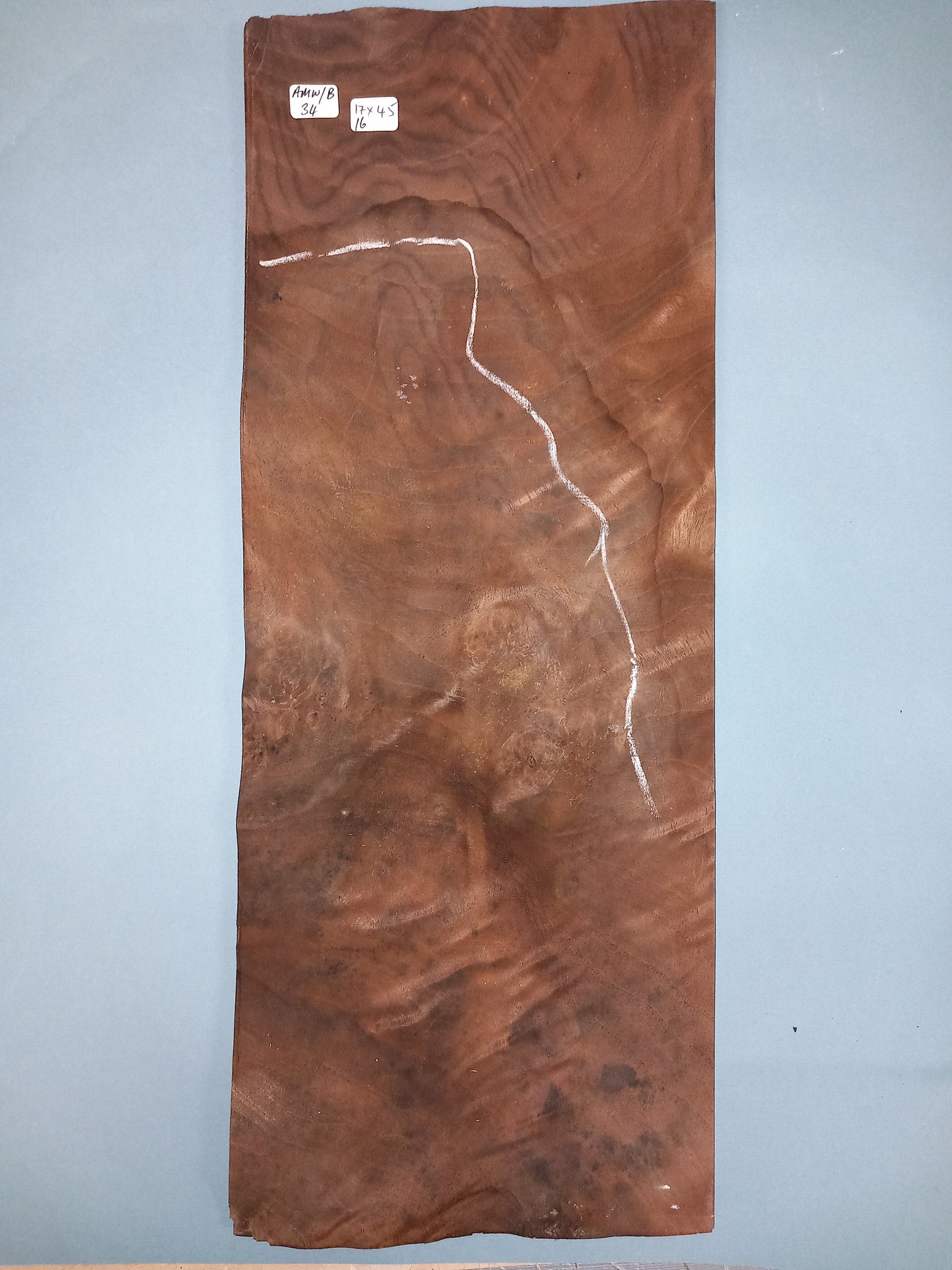 CONSECUTIVE SHEETS OF AMERICAN WALNUT BURR VENEER 17 X 45 CM