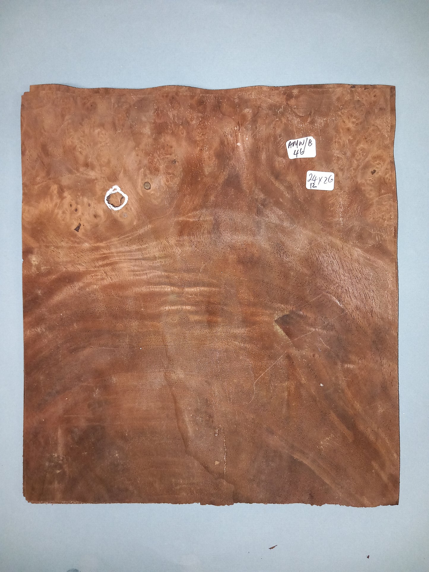 CONSECUTIVE SHEETS OF AMERICAN WALNUT BURR VENEER 24 X 26 CM