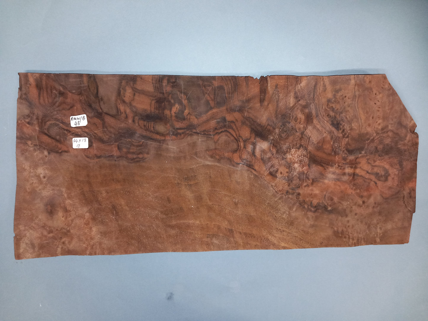CONSECUTIVE SHEETS OF AMERICAN WALNUT BURR VENEER 44 X 18 CM