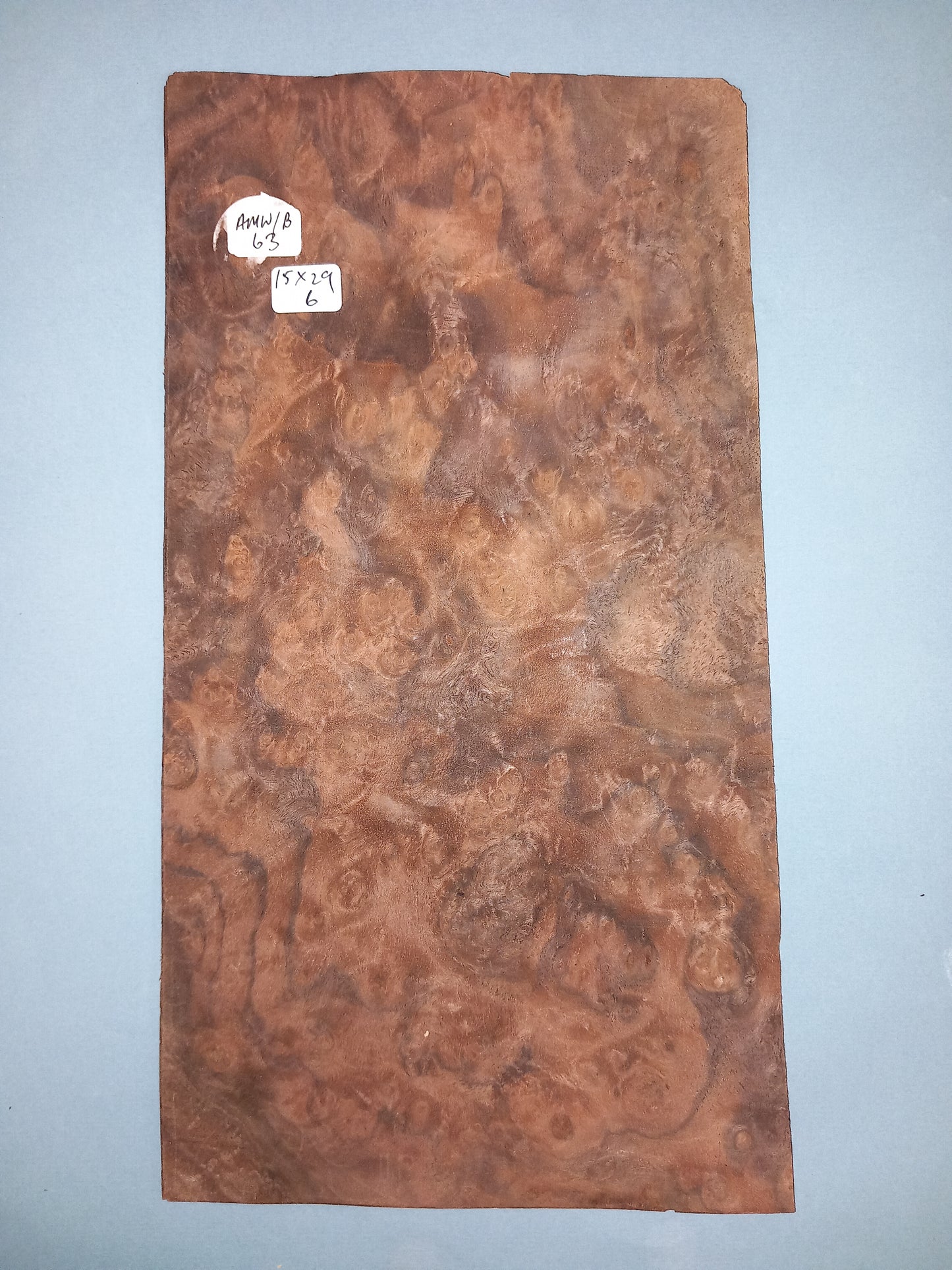 CONSECUTIVE SHEETS OF AMERICAN WALNUT BURR VENEER 15 X 29 CM