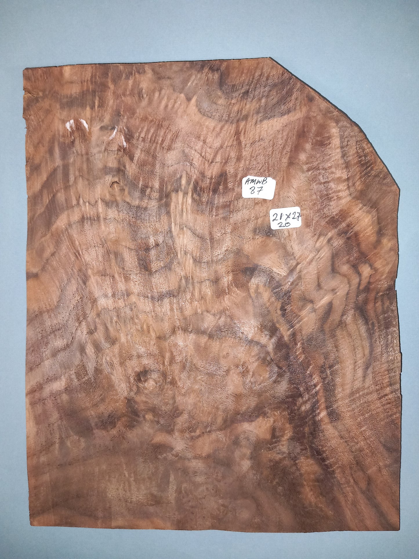 CONSECUTIVE SHEETS OF AMERICAN WALNUT BURR VENEER 21 X 27 CM
