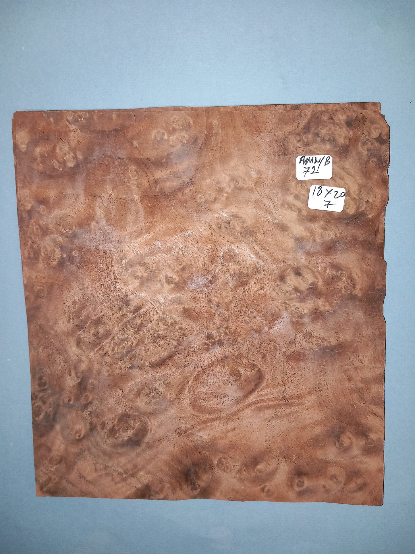 CONSECUTIVE SHEETS OF AMERICAN WALNUT BURR VENEER 18 X 20 CM