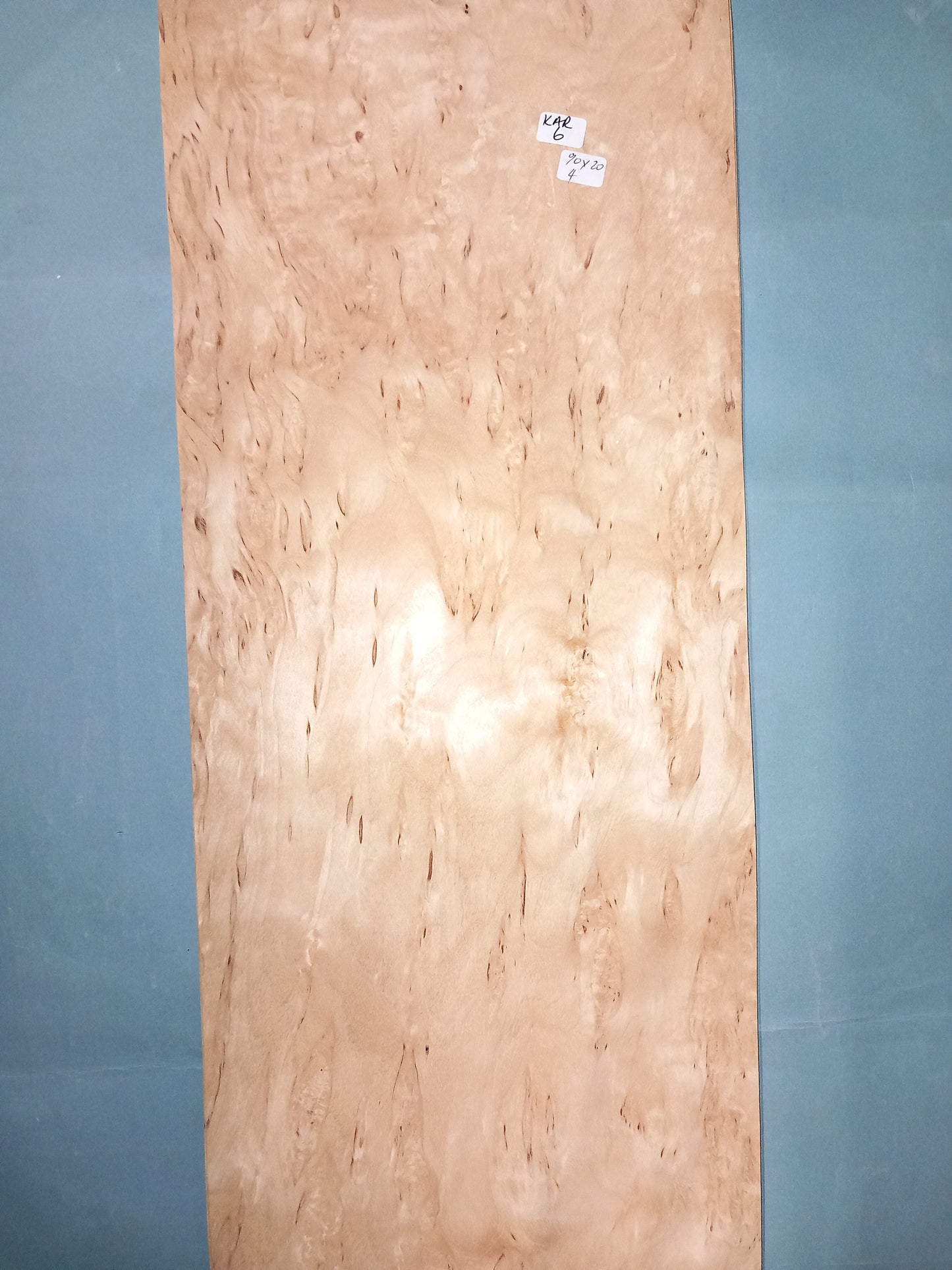 LARGE CONSECUTIVE SHEETS OF KARELIAN BIRCH VENEER 90 X 20 CM