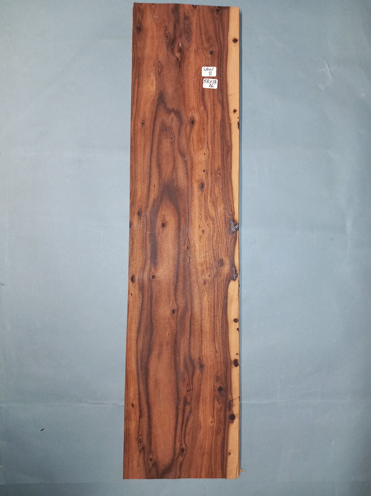 LARGE CONSECUTIVE SHEETS OF SANTOS ROSEWOOD VENEER 58 X 13 CM