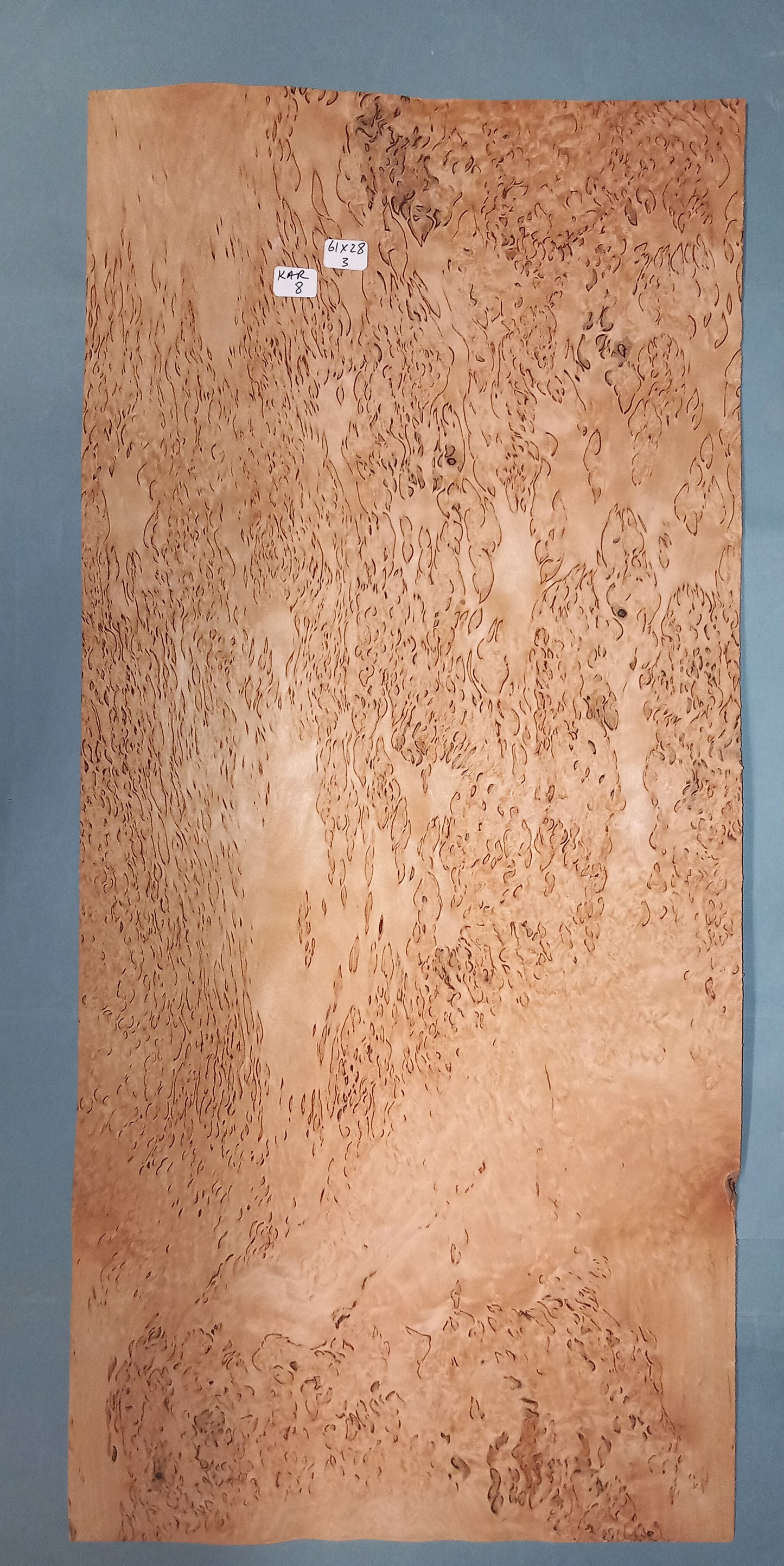 LARGE CONSECUTIVE SHEETS OF KARELIAN BIRCH VENEER 61 X 28 CM