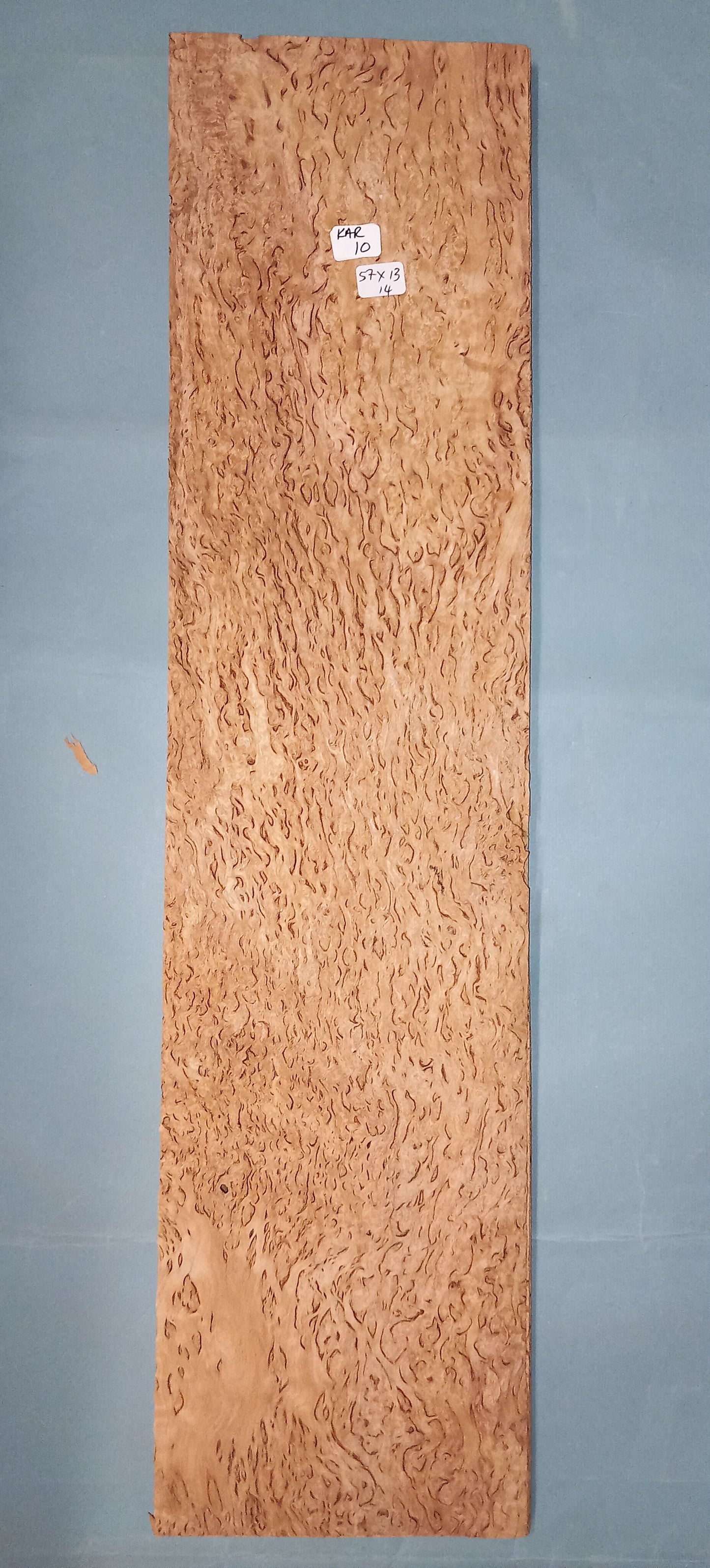 LARGE CONSECUTIVE SHEETS OF KARELIAN BIRCH VENEER 57 X 13 CM