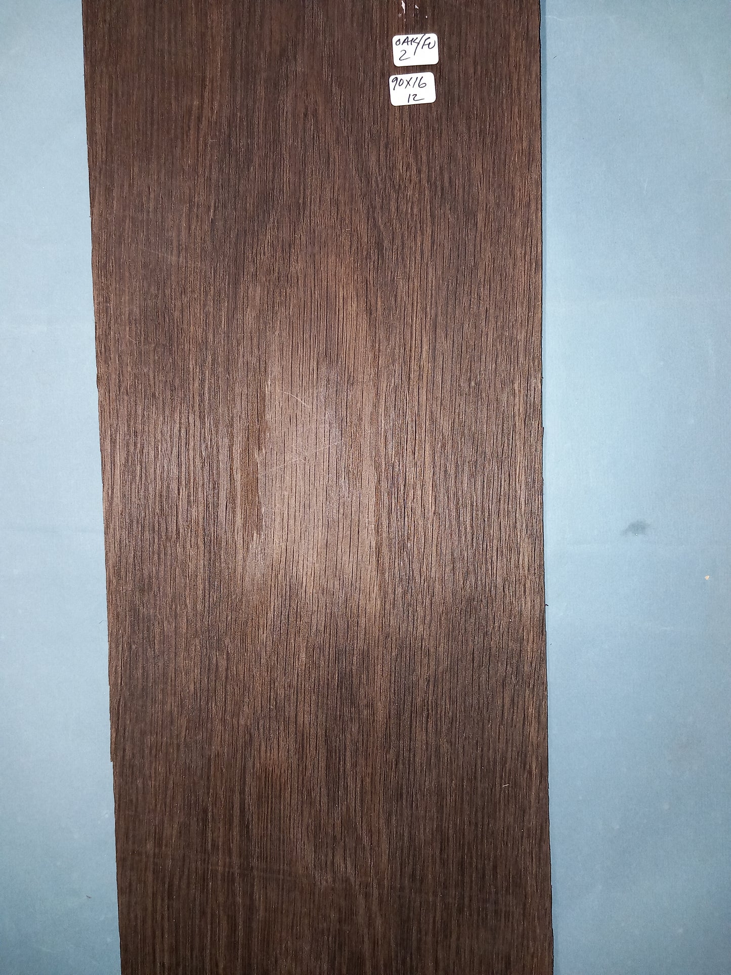 LARGE CONSECUTIVE SHEETS OF FUMED OAK VENEER 90 X 16 CM