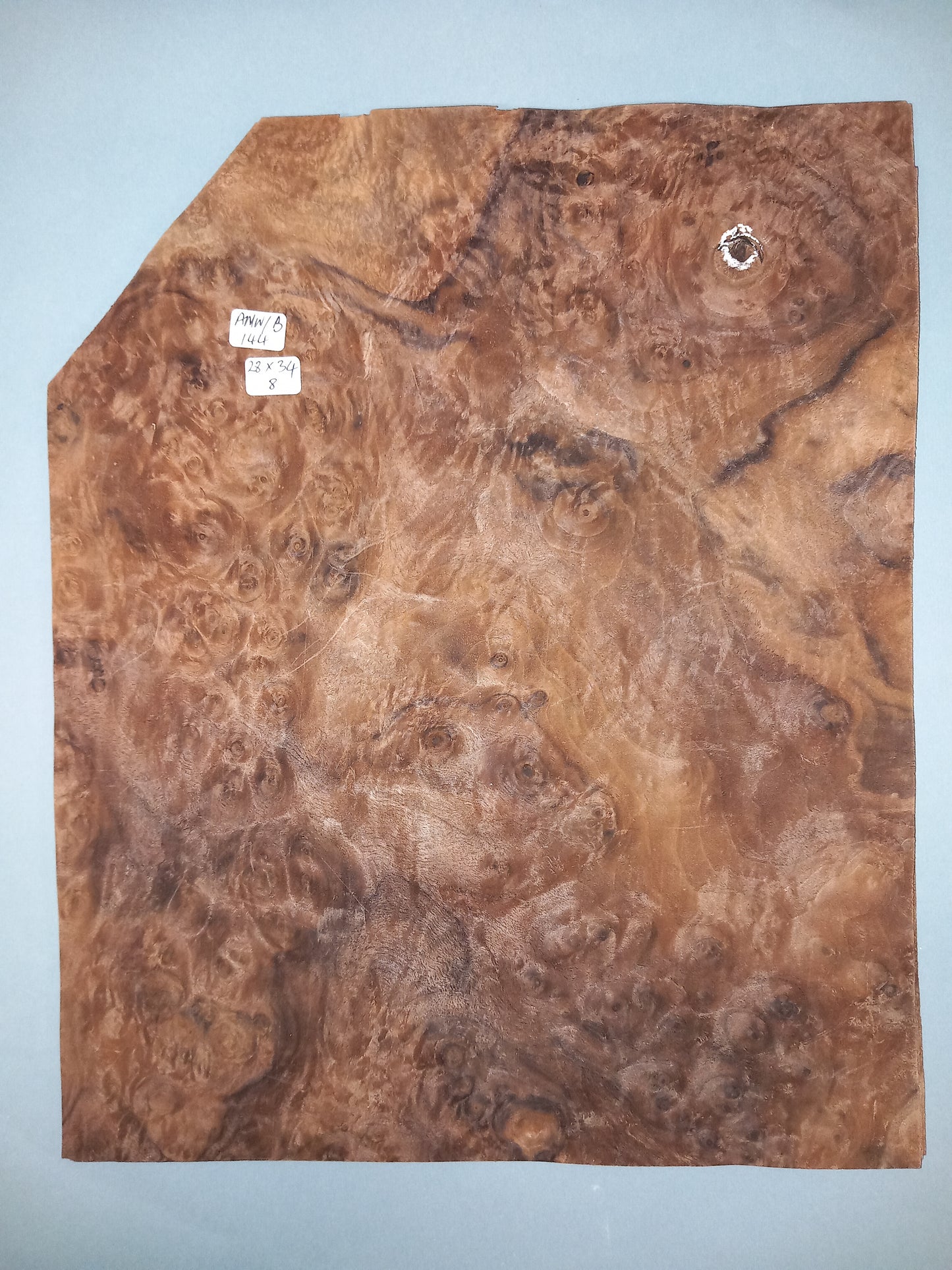 CONSECUTIVE SHEETS OF AMERICAN WALNUT BURR VENEER 28 X 34 CM