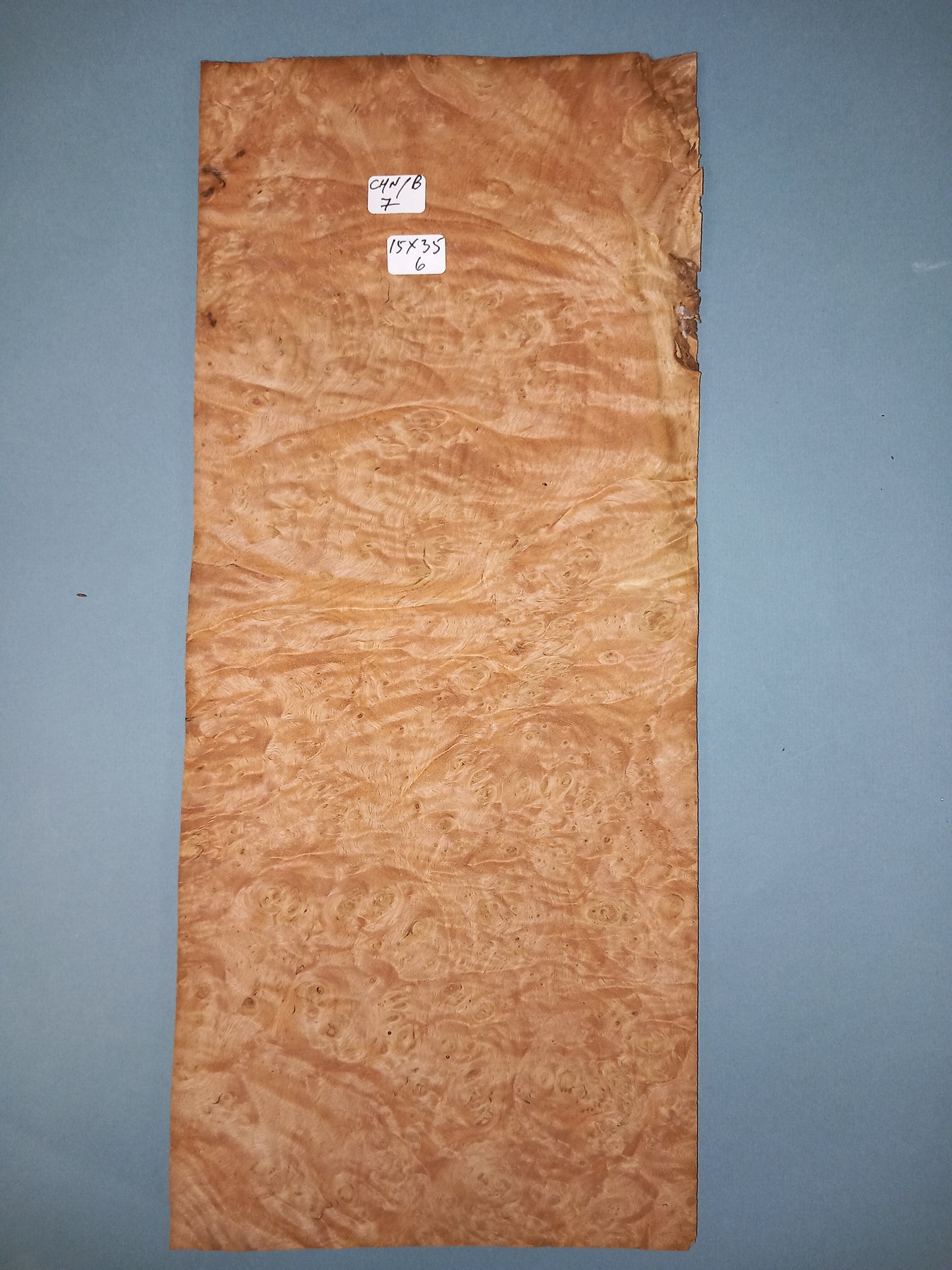 CONSECUTIVE SHEETS OF CHESTNUT BURR VENEER 15 X 35 CM