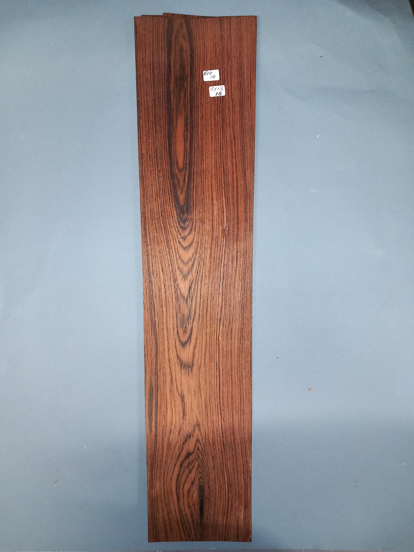 CONSECUTIVE SHEETS OF RIO ROSEWOOD VENEER 12 X 58 CM