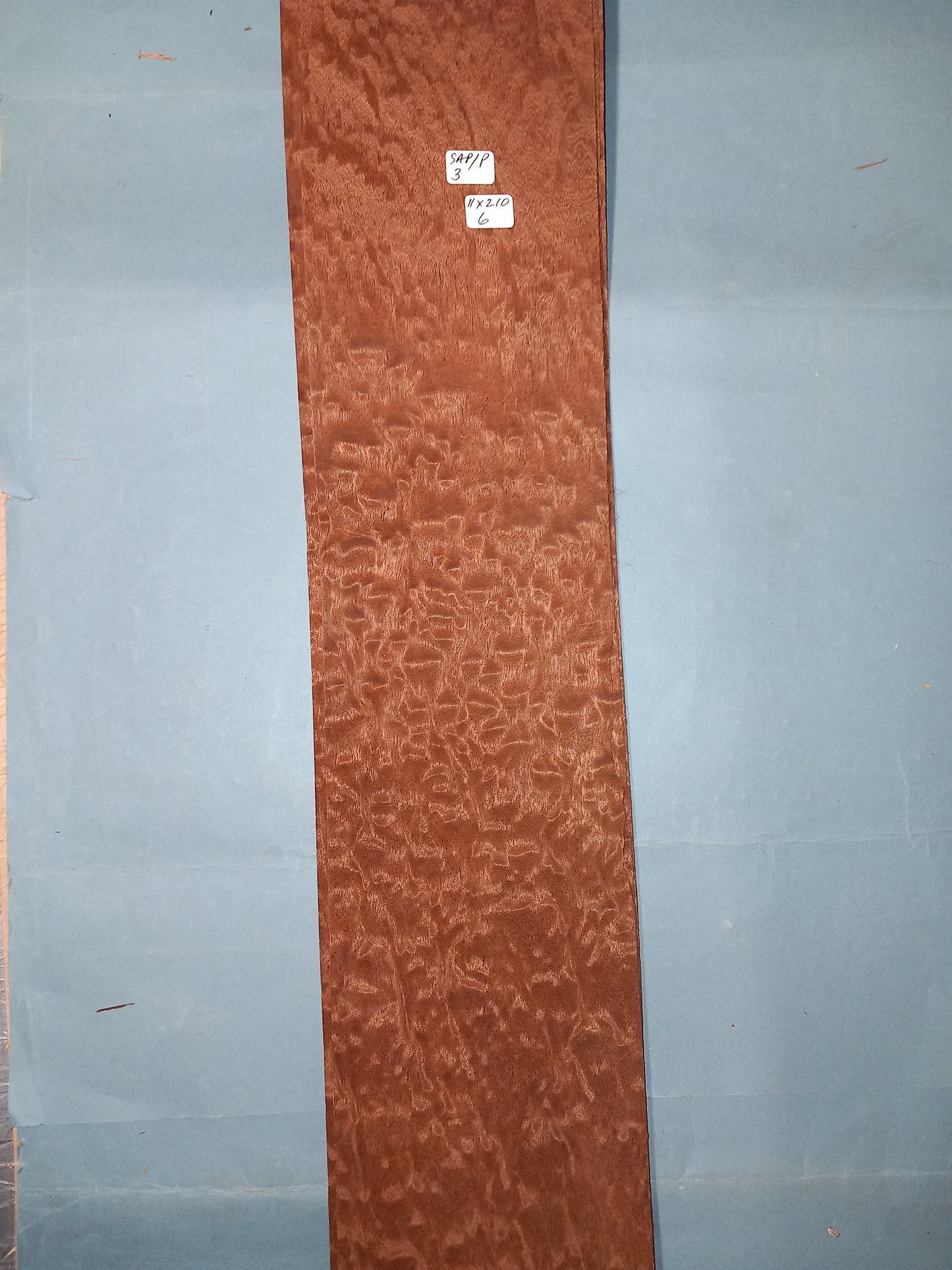 LARGE CONSECUTIVE SHEETS OF SAPELE POMELLE MAHOGANY VENEER 11 X 210 CM