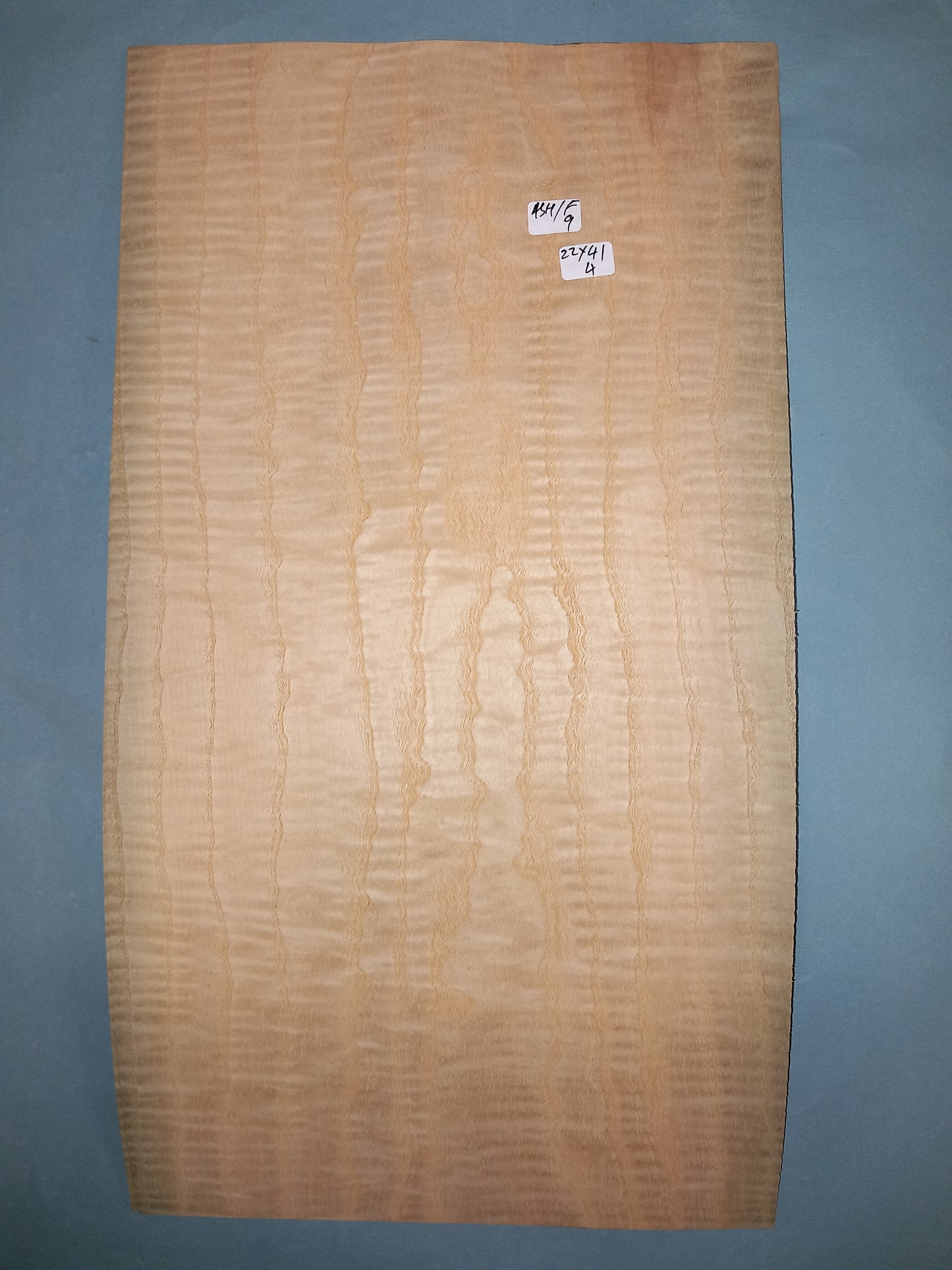 2 CONSECUTIVE SHEETS OF FIGURED ASH VENEER 22 X 41 CM