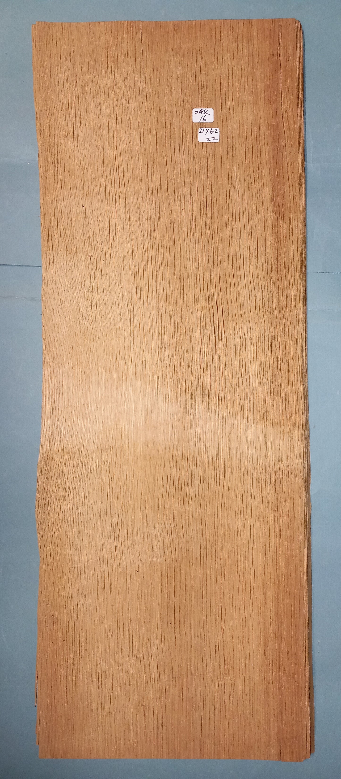 CONSECUTIVE SHEETS OF OAK VENEER 21 X 62 CM