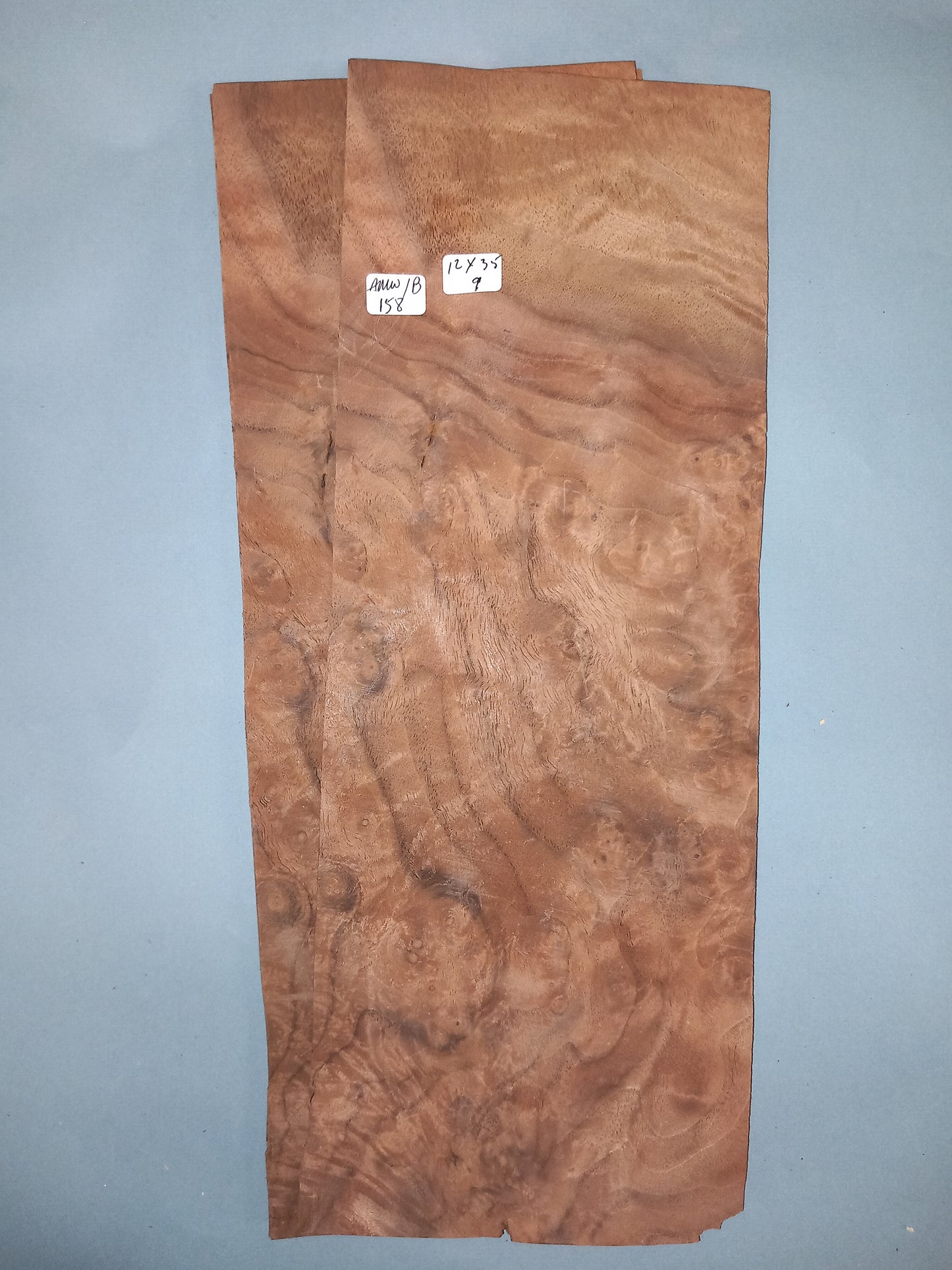 WALNUT AMERICAN BURR - 2 CONSECUTIVE SHEETS 12x35cm
