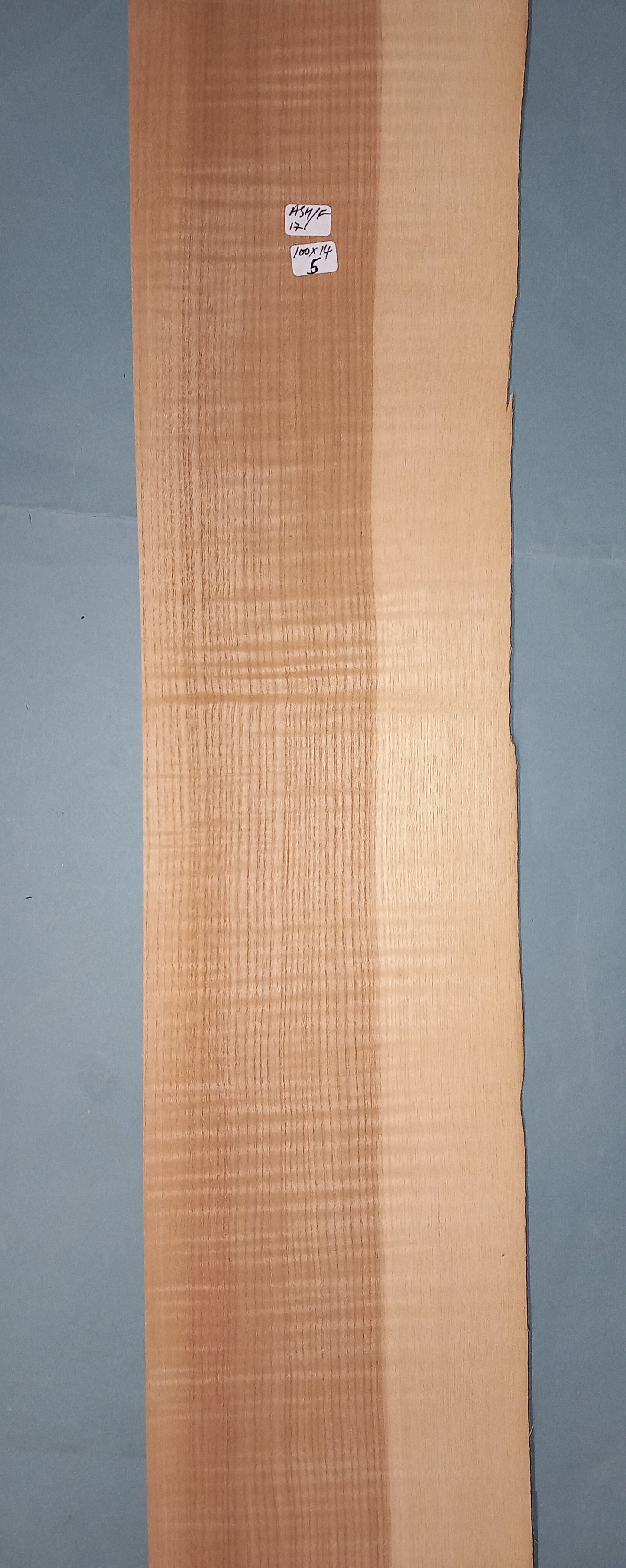 LARGE CONSECUTIVE SHEETS OF FIGURED ASH VENEER 100 X 14 CM