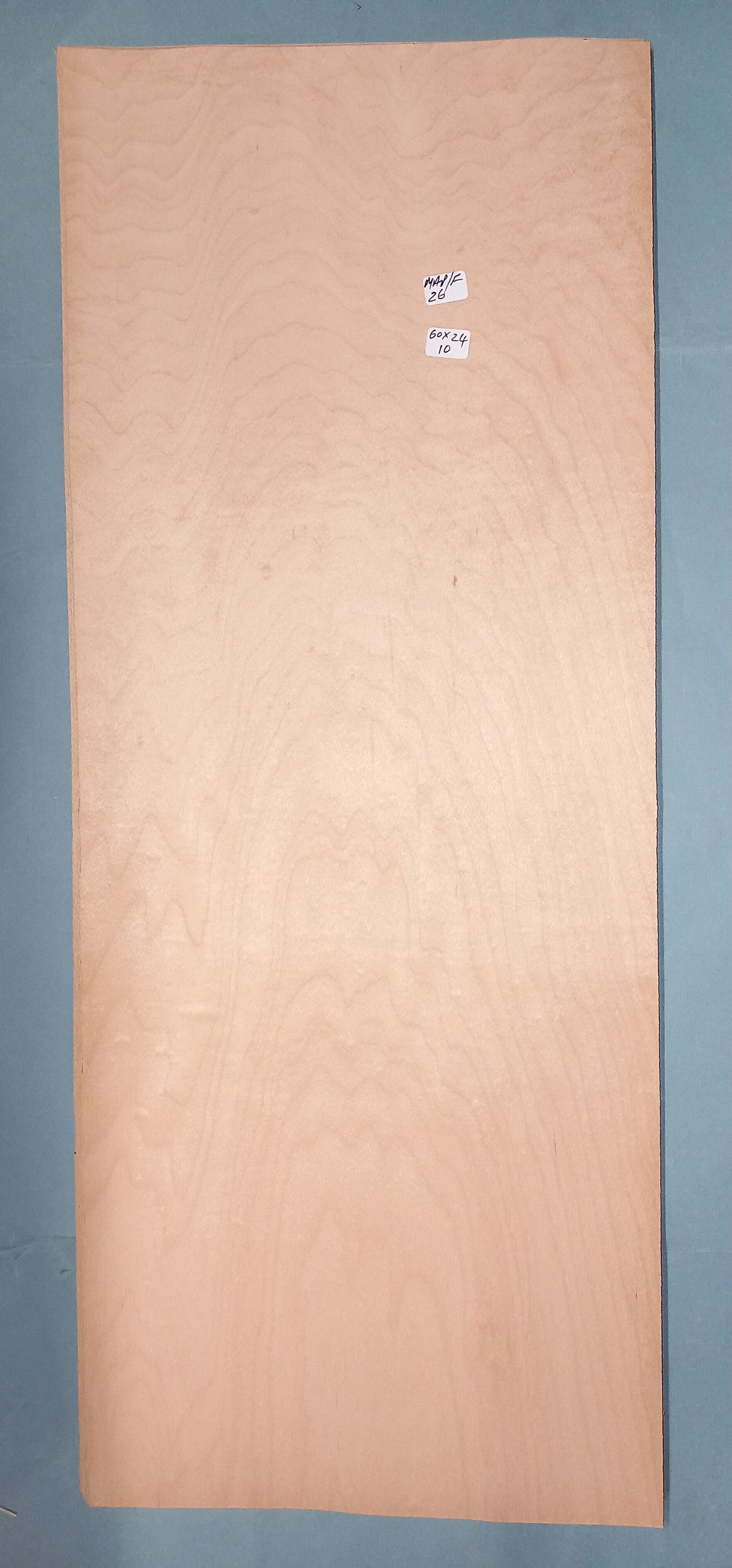 CONSECUTIVE SHEETS OF FIGURED MAPLE VENEER 60 X 24 CM