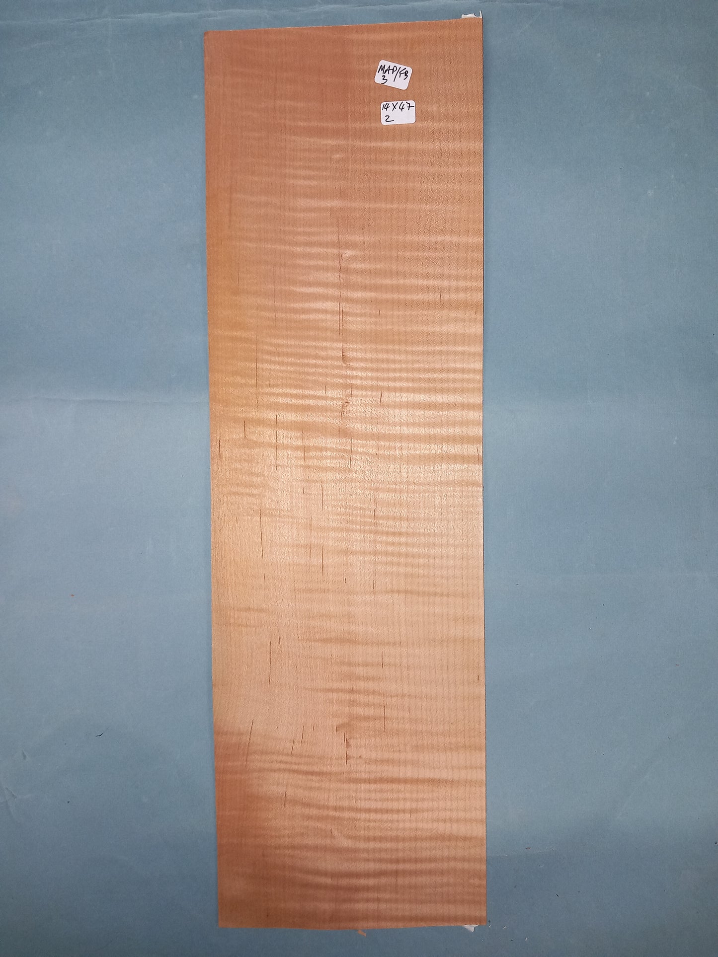 CONSECUTIVE SHEETS OF FIDDLEBACK MAPLE VENEER 14 X 47 CM