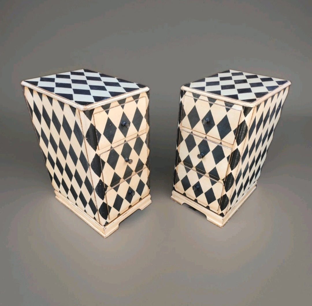 PAIR OF PAINTED BEDSIDE CHESTS