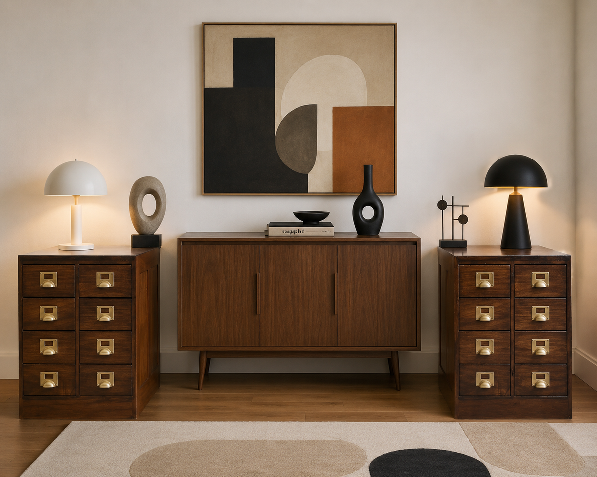 PAIR OF MID CENTURY BANKERS CHESTS