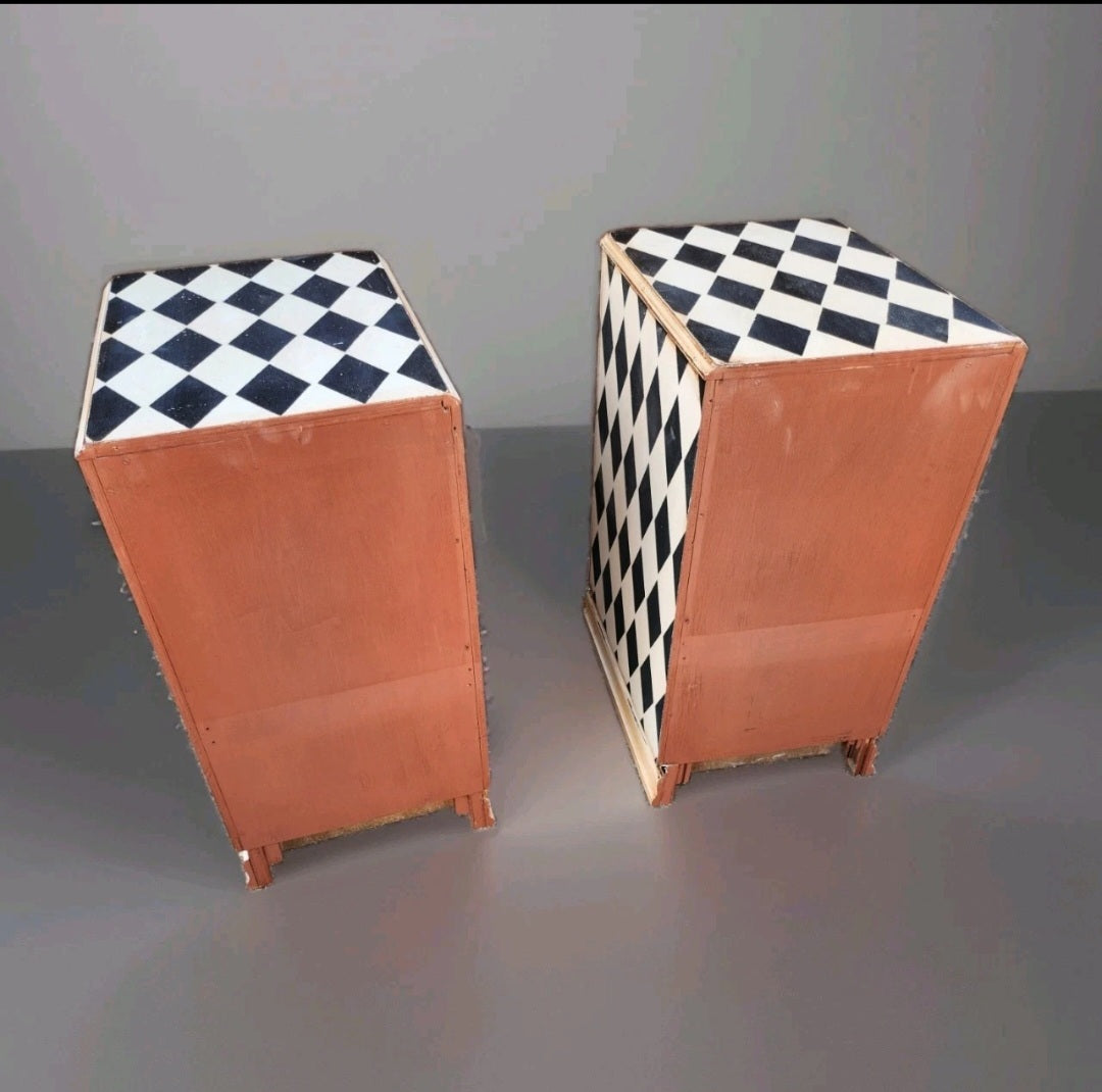 PAIR OF PAINTED BEDSIDE CHESTS