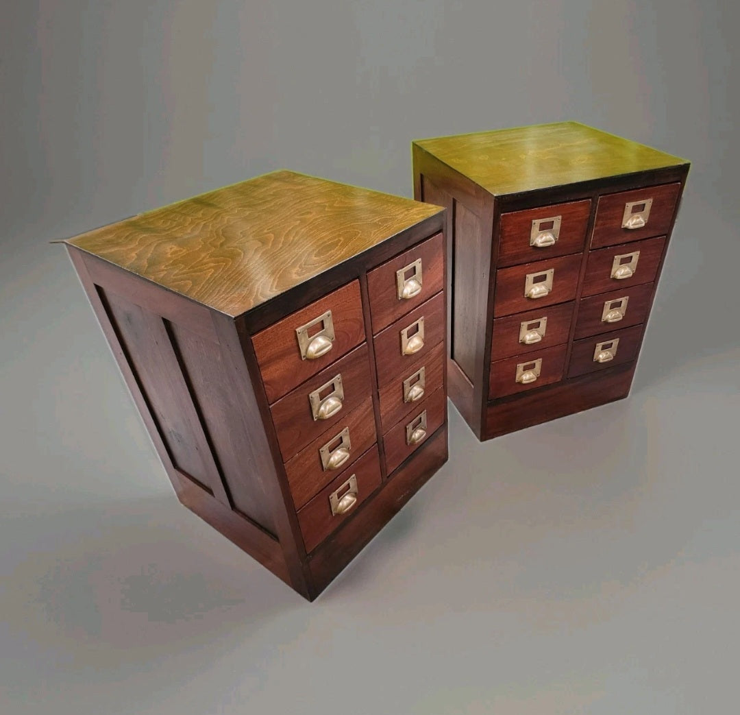 PAIR OF MID CENTURY BANKERS CHESTS