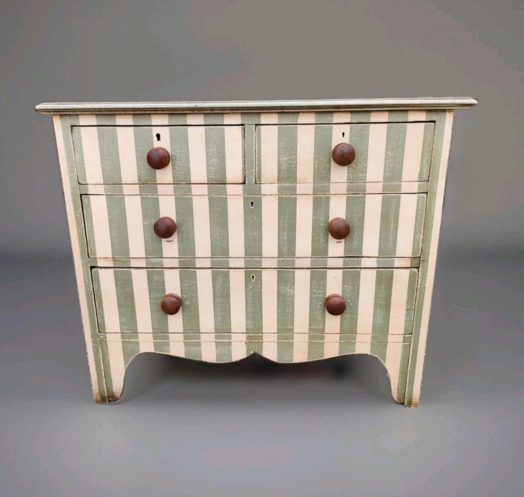 LATE VICTORIAN PAINTED CHEST OF DRAWERS