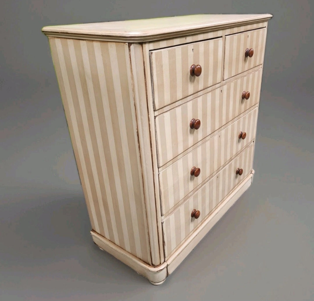 VICTORIAN PAINTED CHEST OF DRAWERS