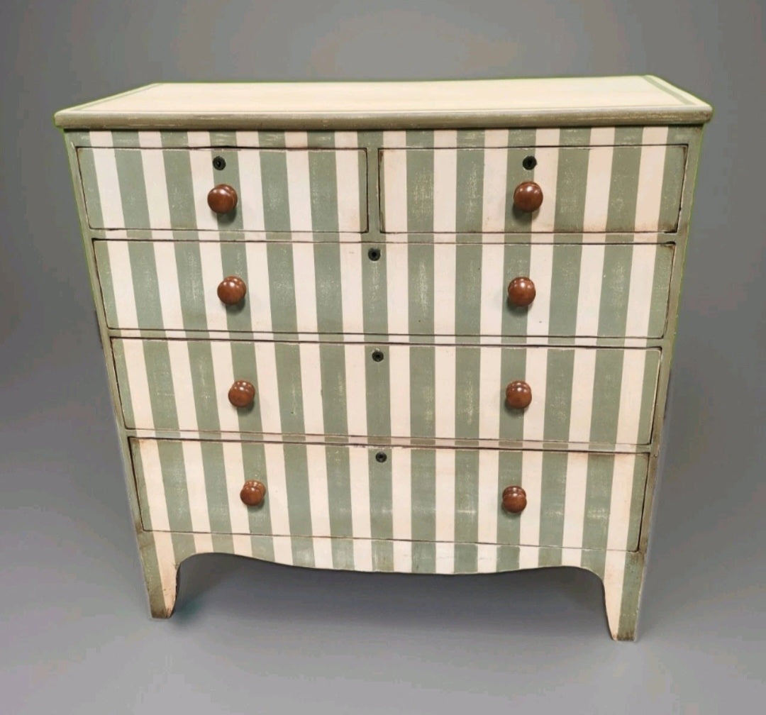 LATE GEORGIAN PAINTED CHEST OF DRAWERS