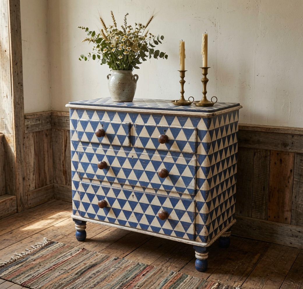 VICTORIAN PAINTED CHEST OF DRAWERS