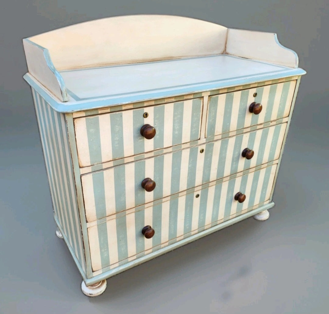 VICTORIAN PAINTED CHEST OF DRAWERS