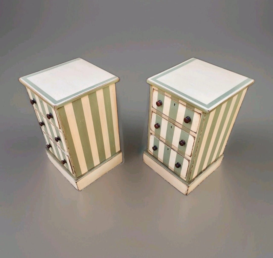 PAIR OF VICTORIAN PAINTED BEDSIDE CHESTS