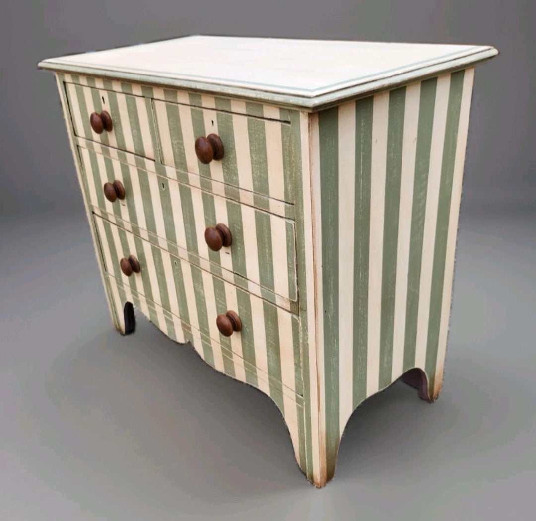 LATE VICTORIAN PAINTED CHEST OF DRAWERS