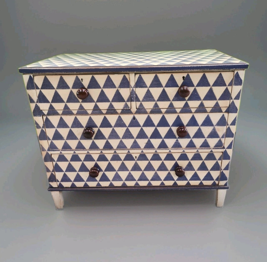 MID VICTORIAN PAINTED CHEST OF DRAWERS