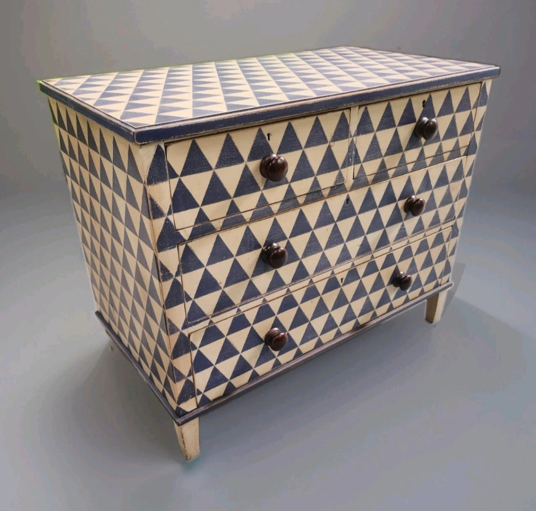 MID VICTORIAN PAINTED CHEST OF DRAWERS
