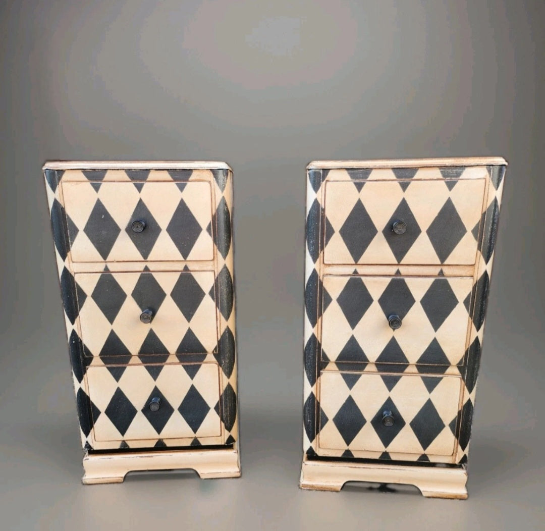 PAIR OF PAINTED BEDSIDE CHESTS