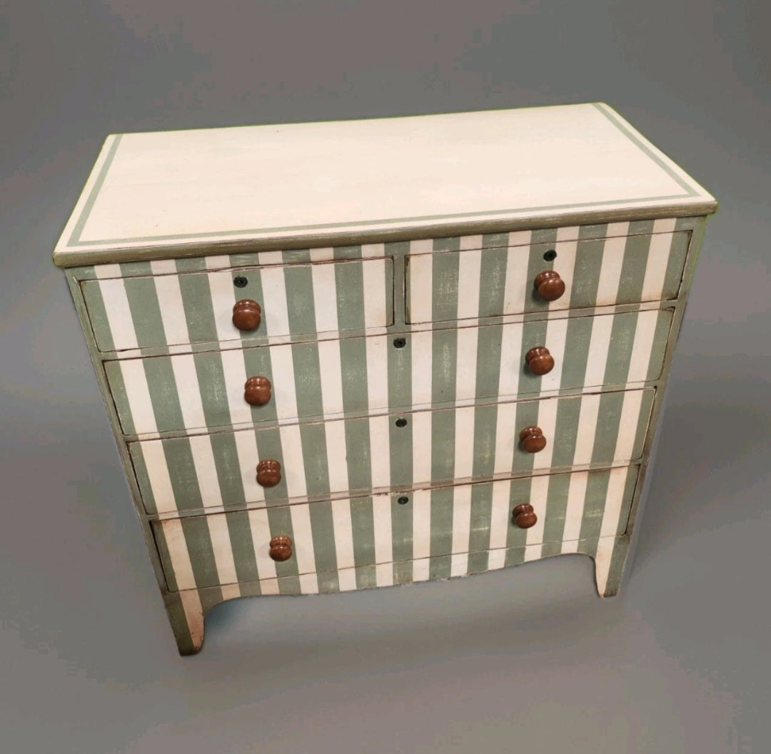 LATE GEORGIAN PAINTED CHEST OF DRAWERS