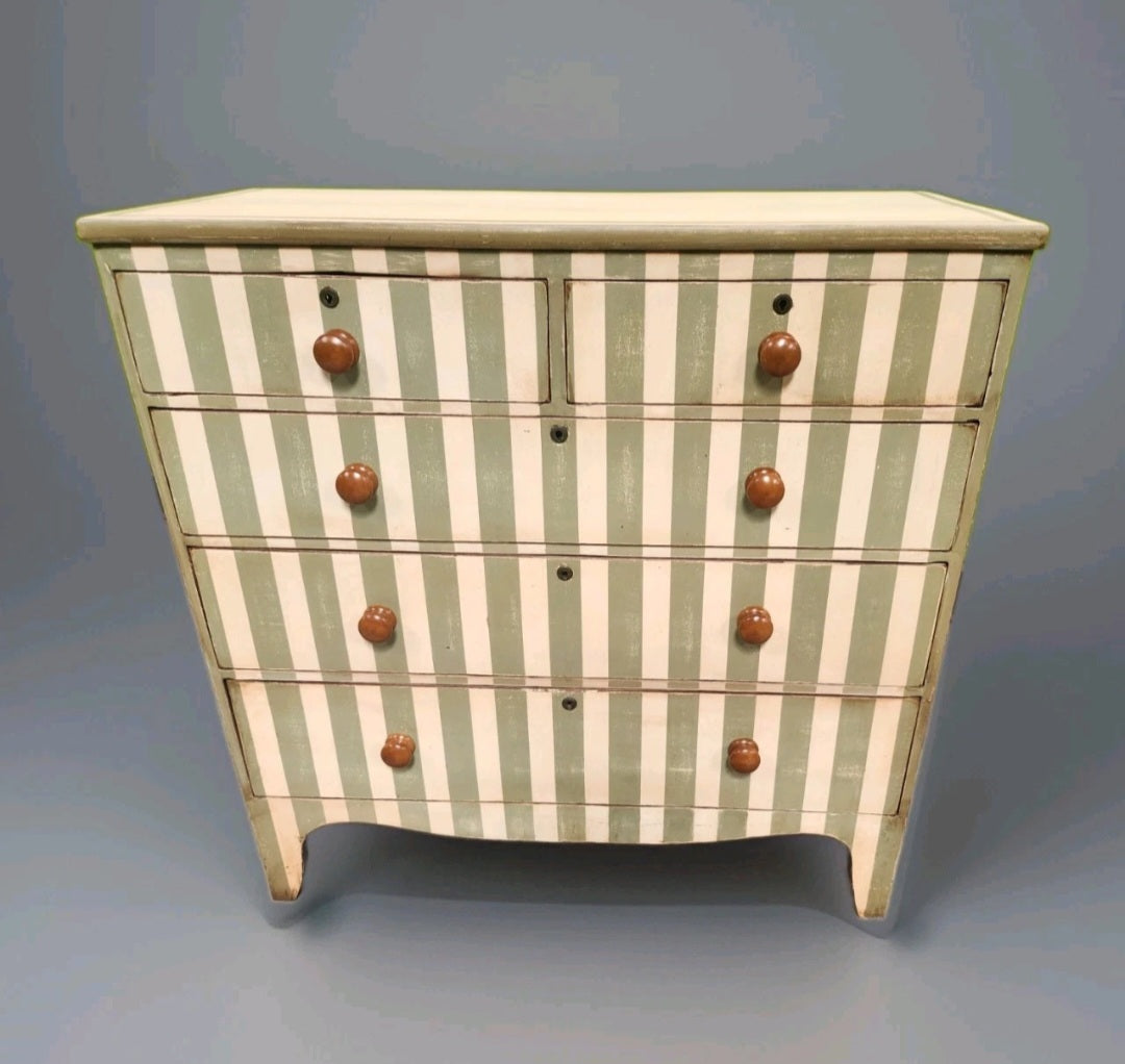 LATE GEORGIAN PAINTED CHEST OF DRAWERS