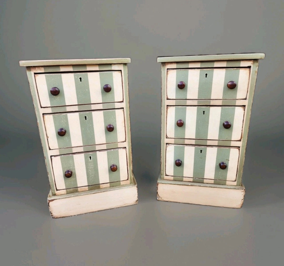 PAIR OF VICTORIAN PAINTED BEDSIDE CHESTS