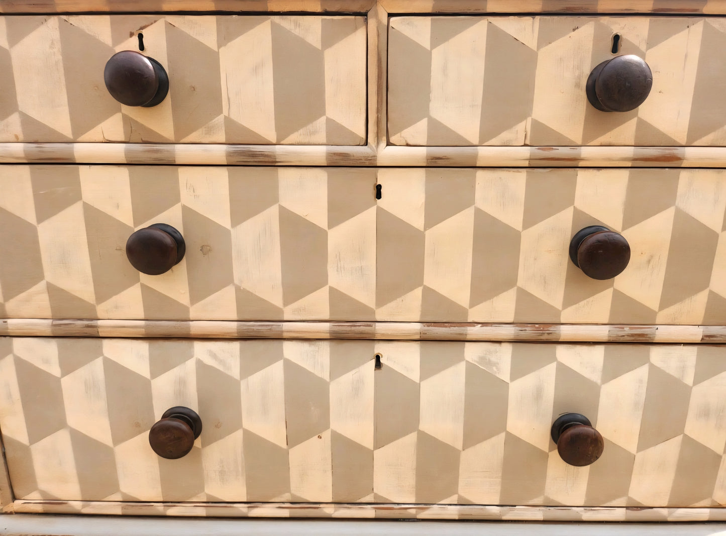 VICTORIAN PAINTED CHEST OF DRAWERS