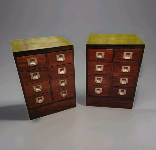PAIR OF MID CENTURY BANKERS CHESTS