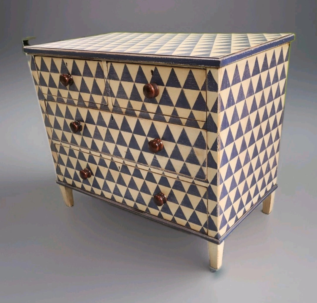 MID VICTORIAN PAINTED CHEST OF DRAWERS