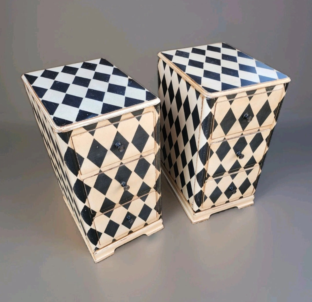 PAIR OF PAINTED BEDSIDE CHESTS